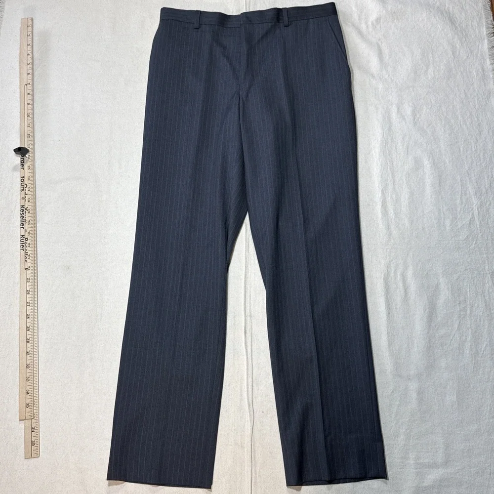 Jos. A. Bank Joseph Slim Fit Suit 41R W32 L31 Charcoal Grey Pinstripe 100% Wool